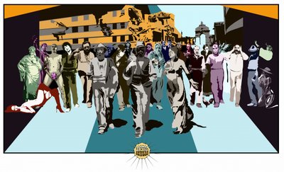Human Procession City Street by andrea de ranieri