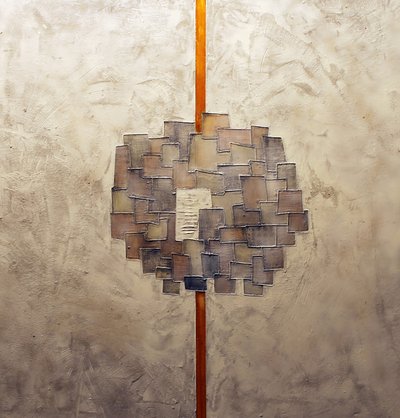 Textured Gold Geometric Abstract by andrea de ranieri