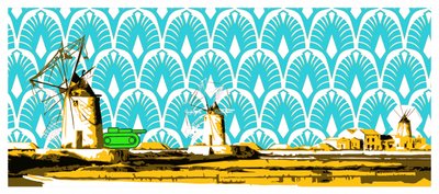 Windmills and Green Tank by andrea de ranieri