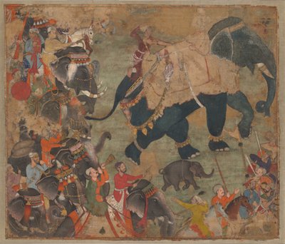 A Prince Riding an Elephant in Procession by anonymous 