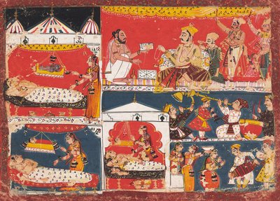 Ayodhya Celebrates the Birth of Rama and His Brothers by anonymous 