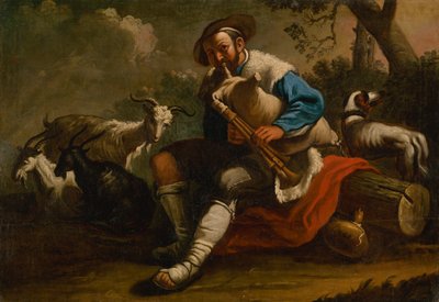 Shepherd with a Flock by anonymous 