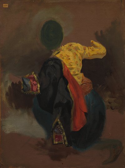 Figure in Turkish Costume by attributed to Eugène Delacroix