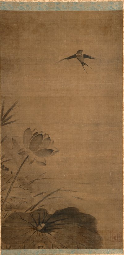 Swallow and Lotus by attributed to Fachang Muqi