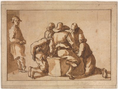 Genre Scene of Young Men Playing a Game by attributed to Frederico Zuccaro