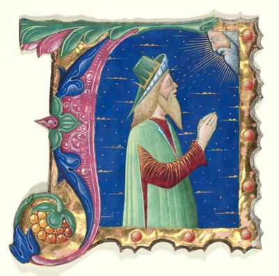 Initial A from a Choral Book with King David by attributed to Guglielmo Giraldi del Magri [or