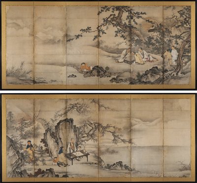 The Four Accomplishments by attributed to Kano Shōei