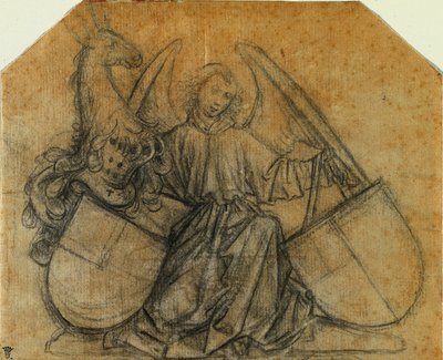 An Angel Supporting Two Escutcheons by attributed to Nikolaus Gerhaert von Leyden