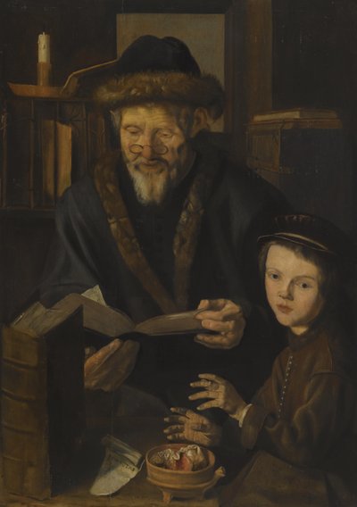 Philosopher and the Young Child by called Stap Woutersz. Jan