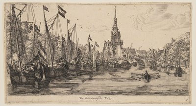 De Roowaensche Kaey, from Views of Amsterdam by called Zeeman Reinier Nooms