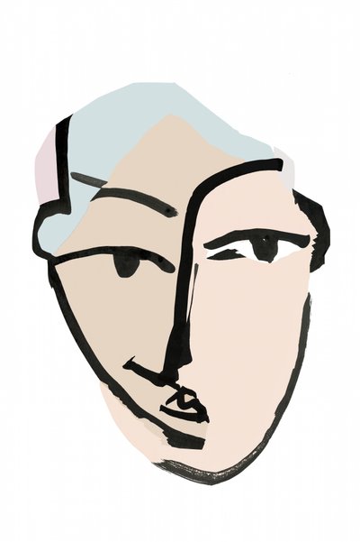 Abstract Contemplative Face by cartissi