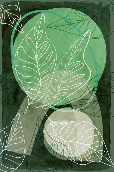 Abstract Green Leaves by cartissi