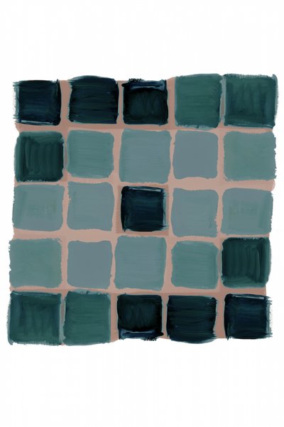 Abstract Teal Grid by cartissi