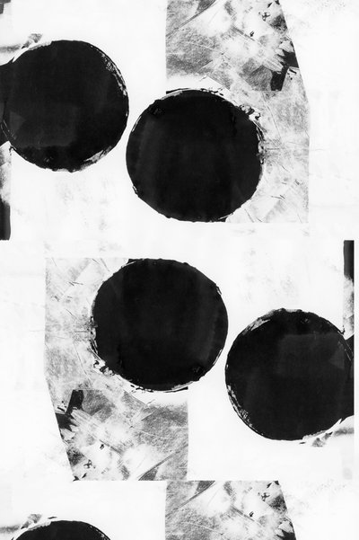 Bold Black Circles Abstract by cartissi