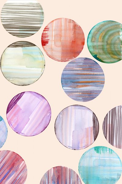 Colorful Watercolor Circles by cartissi