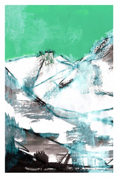 Emerald Mountain Abstract by cartissi
