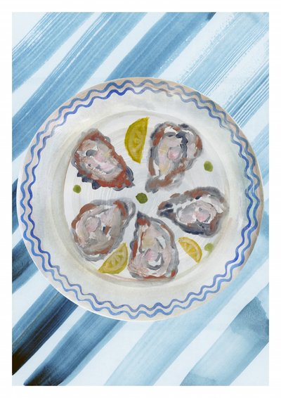 Fresh Oysters and Lemon by cartissi