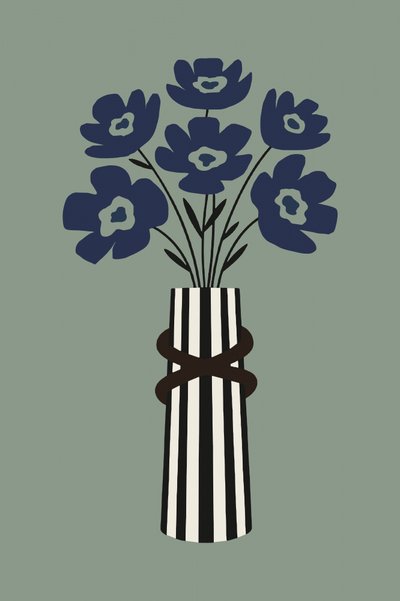 Modern Blue Bouquet by cartissi