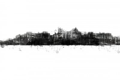 Monochrome City Silhouette by cartissi