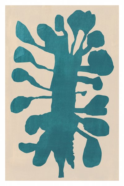 Organic Teal Plant Shape by cartissi