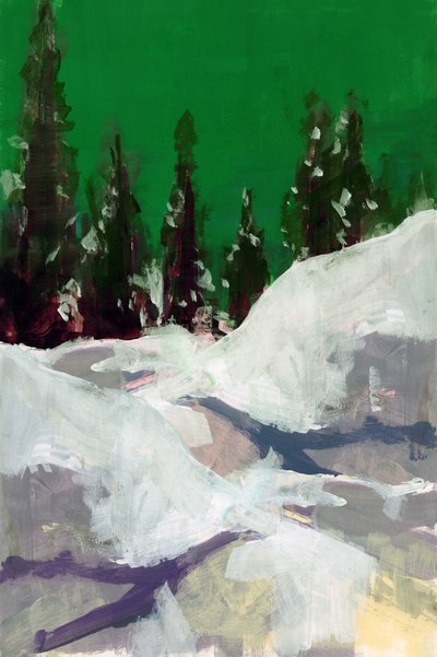 Snowy Path Green Sky by cartissi