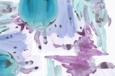 Soft Teal Lavender Abstract by cartissi