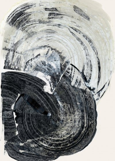 Swirling Monochrome Abstract by cartissi
