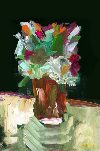 Vibrant Abstract Flowers by cartissi