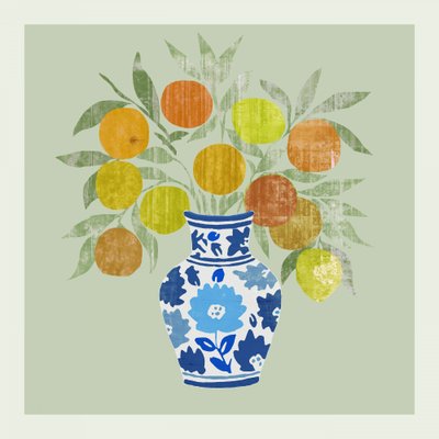 Vibrant Citrus Vase by cartissi