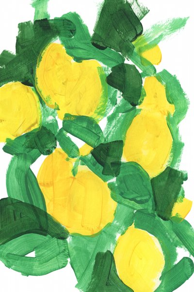 Vibrant Lemon Abstract by cartissi