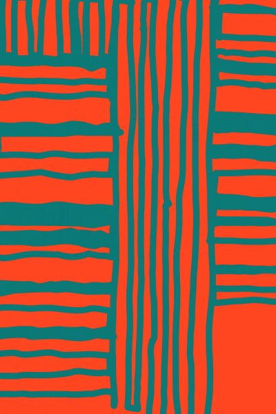 Vibrant Orange Teal Pattern by cartissi