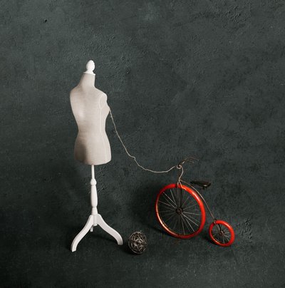 Mannequin Red Bicycle by chenyi wang