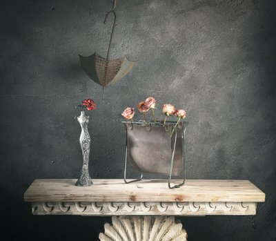 Rustic Roses and Umbrella by chenyi wang