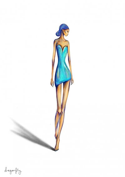 Chic Blue Dress Woman by dragonfly