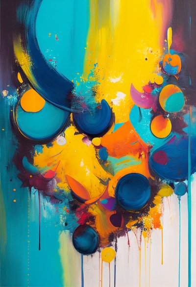 Abstract Composition with Vibrant Colors by F. Abderrahim