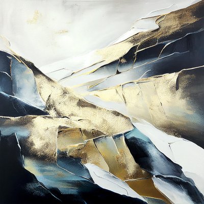 Abstract Forms in Golden Colors by F. Abderrahim