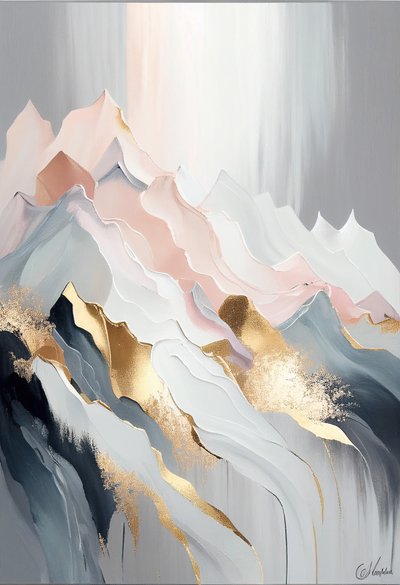 Abstract Golden Mountains, Inspired by Olga Suvorova by F. Abderrahim
