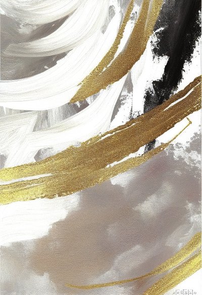 Abstract in Black and Gray with Golden Effect by F. Abderrahim