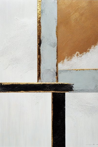 Gold Abstract Canvas with Golden Effect by F. Abderrahim