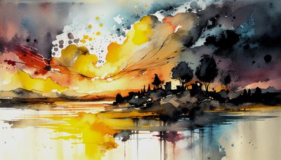 Landscape and Nature Watercolor Painting by F. Abderrahim