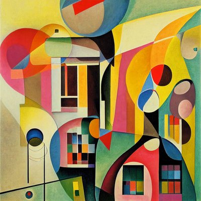 Multicolor Abstract Geometric Shapes by F. Abderrahim