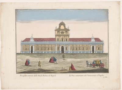View of the University of Naples (Exterior View of the Public Studies of Naples) by familie Remondini (attributed to)