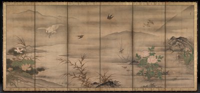Birds and Flowers in a Landscape of the Four Seasons by follower of Sesshū Tōyō