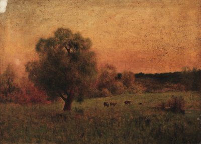Cows in a Field by imitator of George Inness
