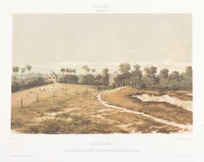 View of the Synagogue and Cemetery from the Cordon Path (Views from the Dutch West Indies) by jonkheer Jacob Eduard van Heemskerck