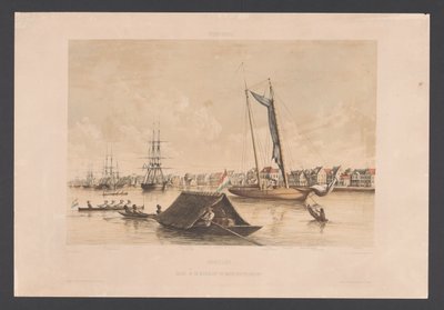 Waterfront and Roadstead in Paramaribo by jonkheer Jacob Eduard van Heemskerck