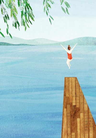 Summer Lake Jump by longwayhome