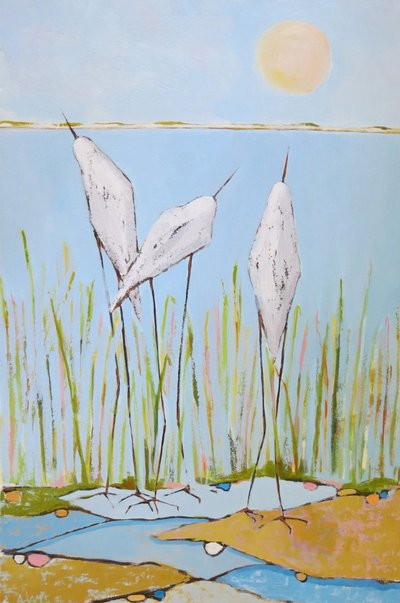 Serene Marsh Birds by phyllis adams