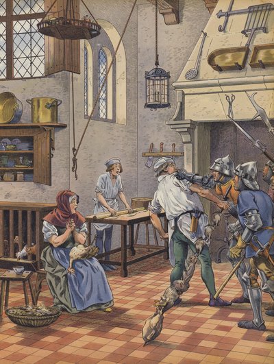 A Cook Seized in His Kitchen by Men-at-Arms on Suspicion of Having Attempted to Poison the King by pseudonym for Onfray de Breville Jacques Job