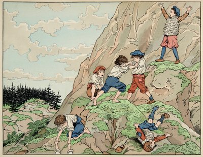 Illustration taken from the book Le bon roy Henri, illustrated by Jacques Marie Gaston Onfray de Breville: Childhood of Henri IV with the peasants by pseudonym for Onfray de Breville Jacques Job